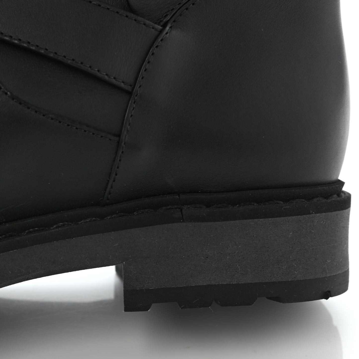 Calfskin Shearling Moto Boots 36 Black Aubergine