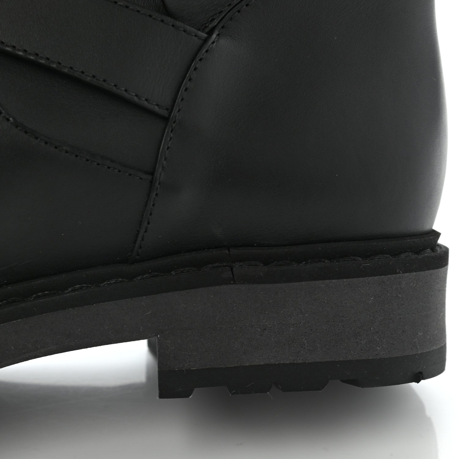 Fendi Calfskin Shearling Moto Boots 36 Black Aubergine 10 of 10