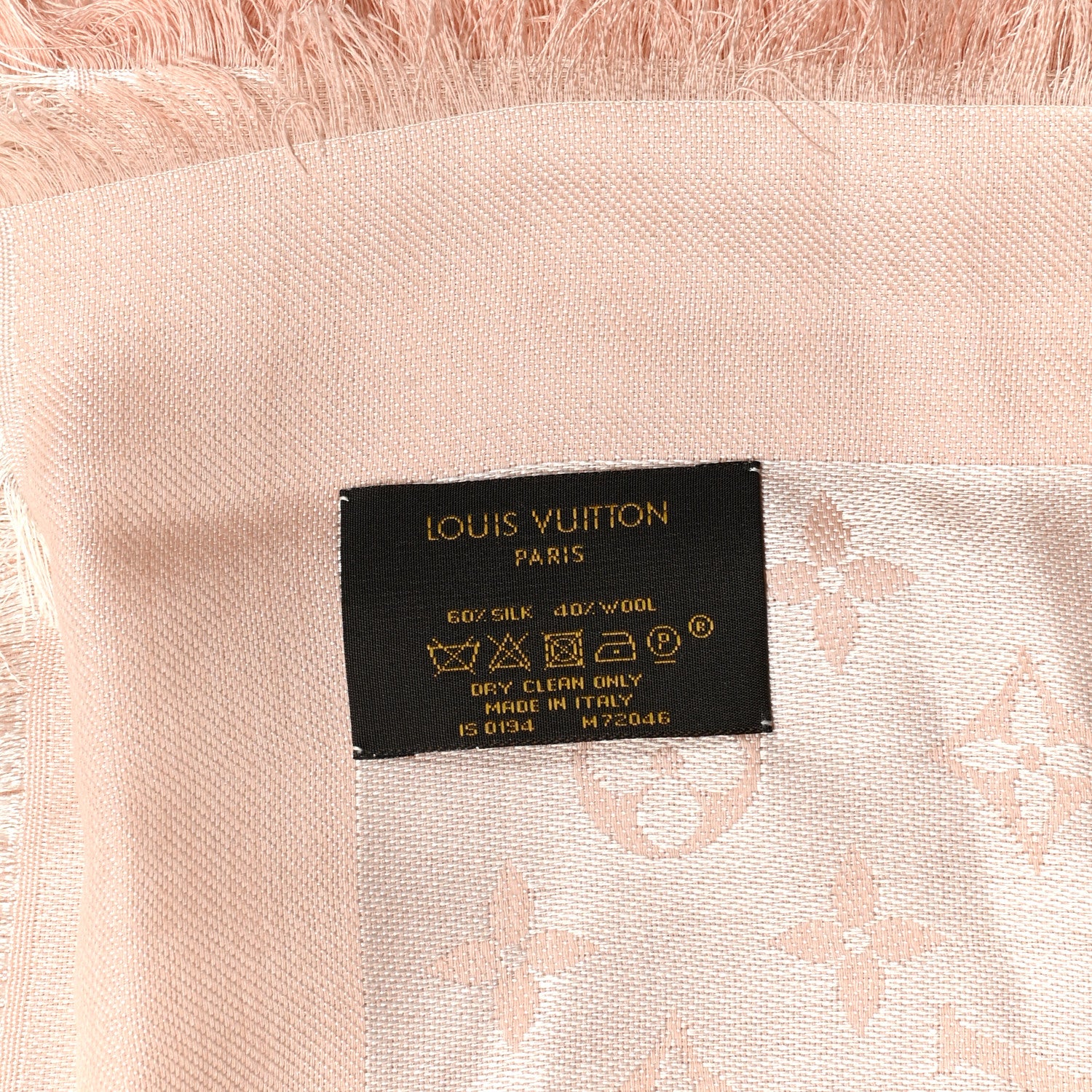 Louis Vuitton Silk Wool Monogram Denim Shawl Rose 3 of 3