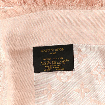 Louis Vuitton Silk Wool Monogram Denim Shawl Rose 3 of 3