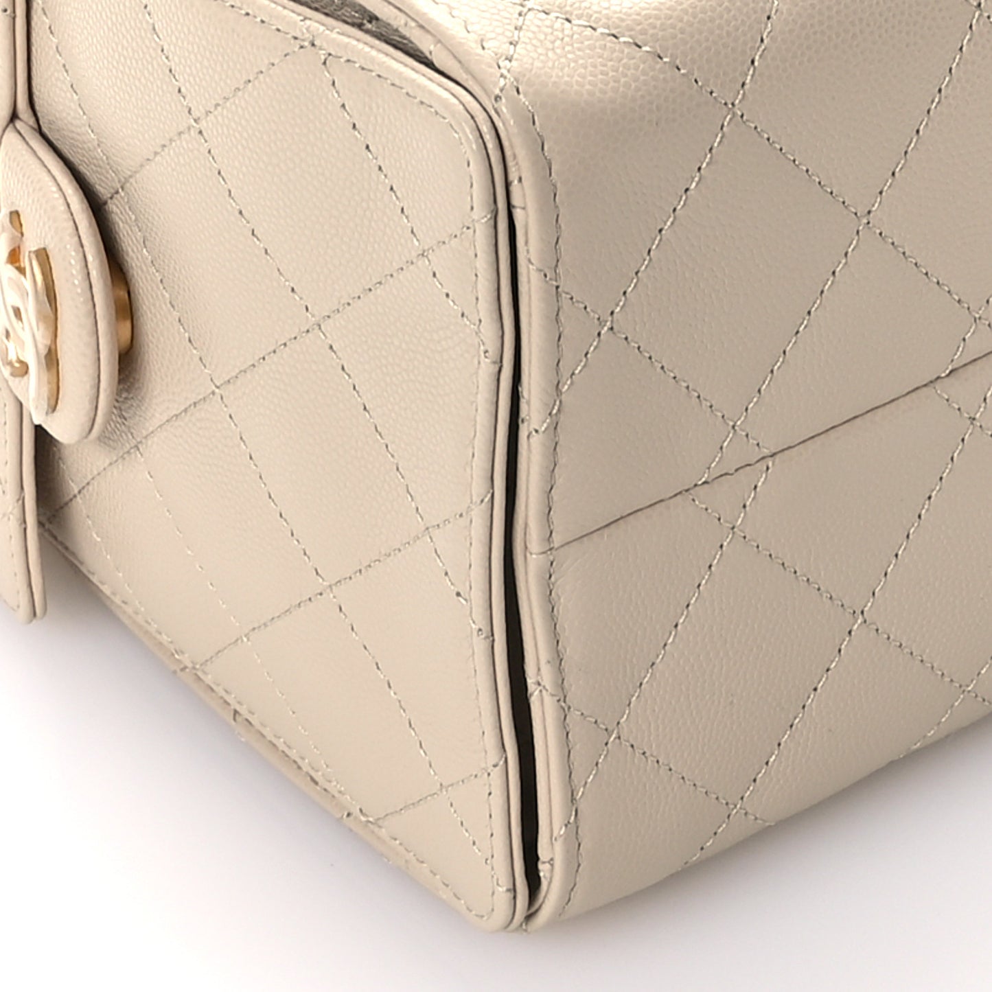 Caviar Quilted Small Chanel 25 Handbag Beige