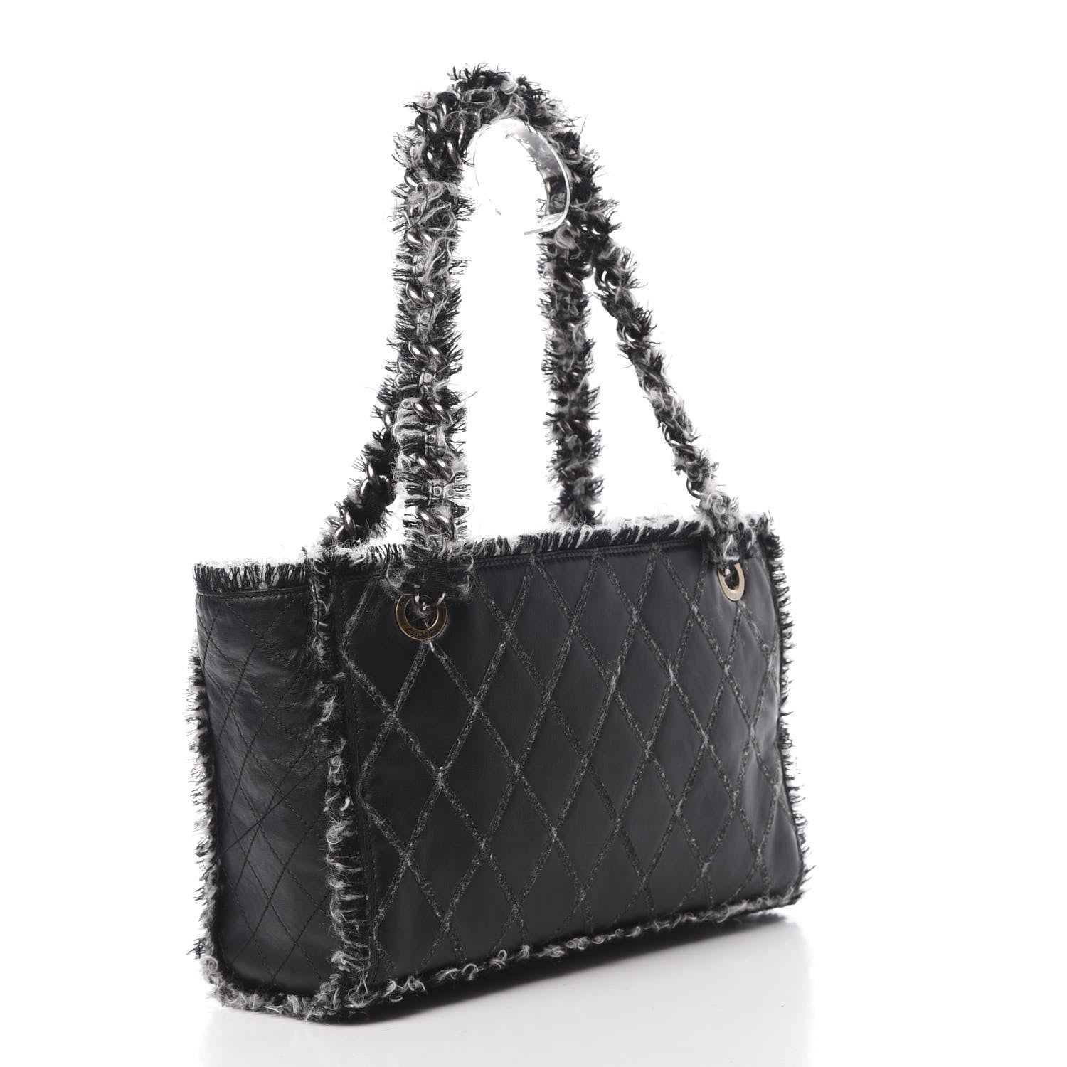 Chanel Tweed Calfskin Tweedy Shopping Tote Black 3 of 12