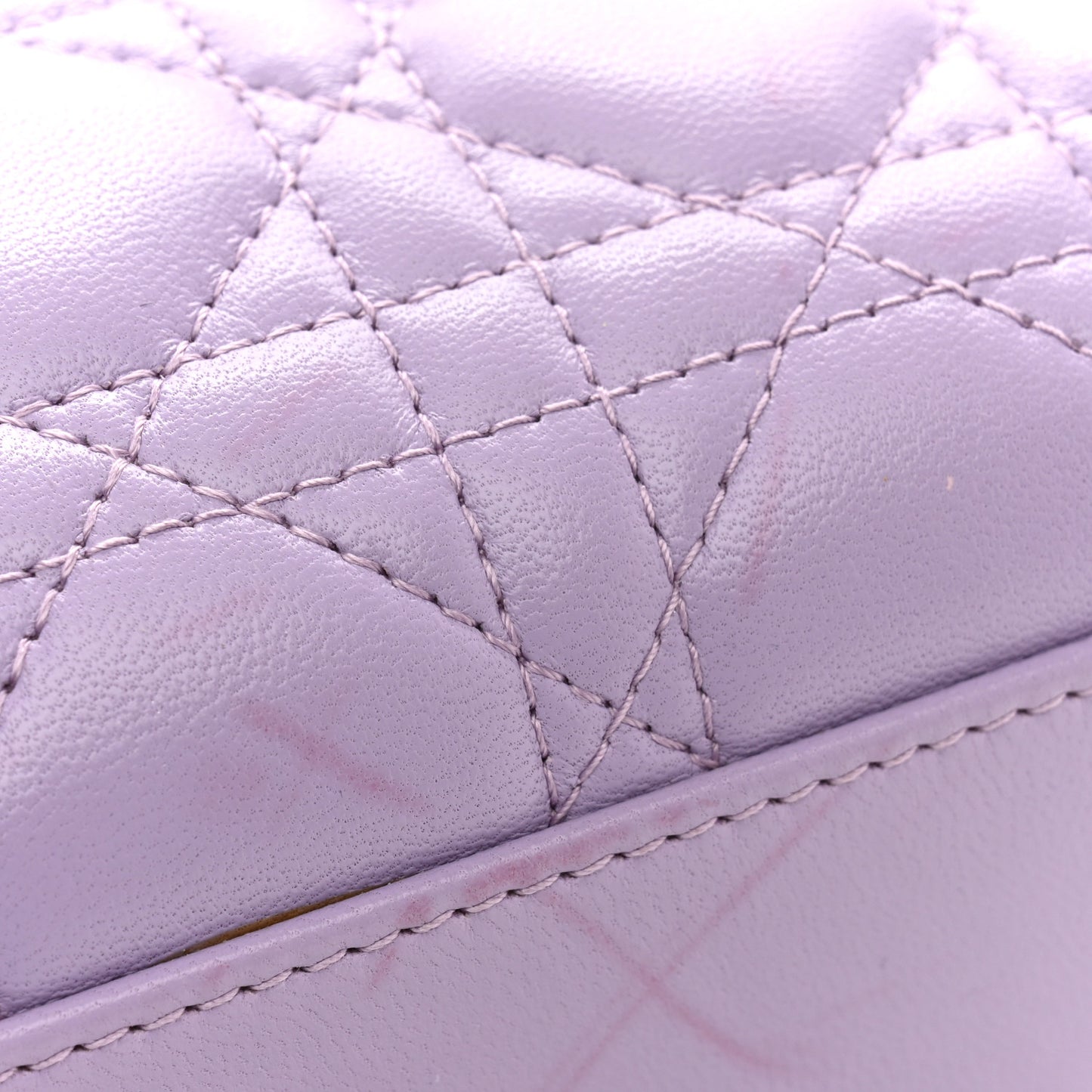 Lambskin Cannage Mini Bi-Color Lady Dior Purple Pink