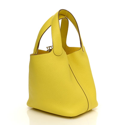 Hermes Taurillon Clemence Picotin Lock 18 PM Lime 3 of 8