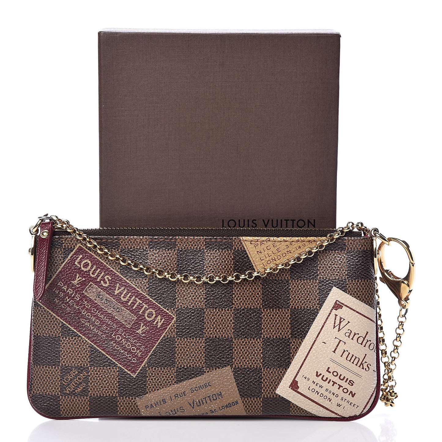 Damier Ebene Trunks Labels Pochette Milla MM