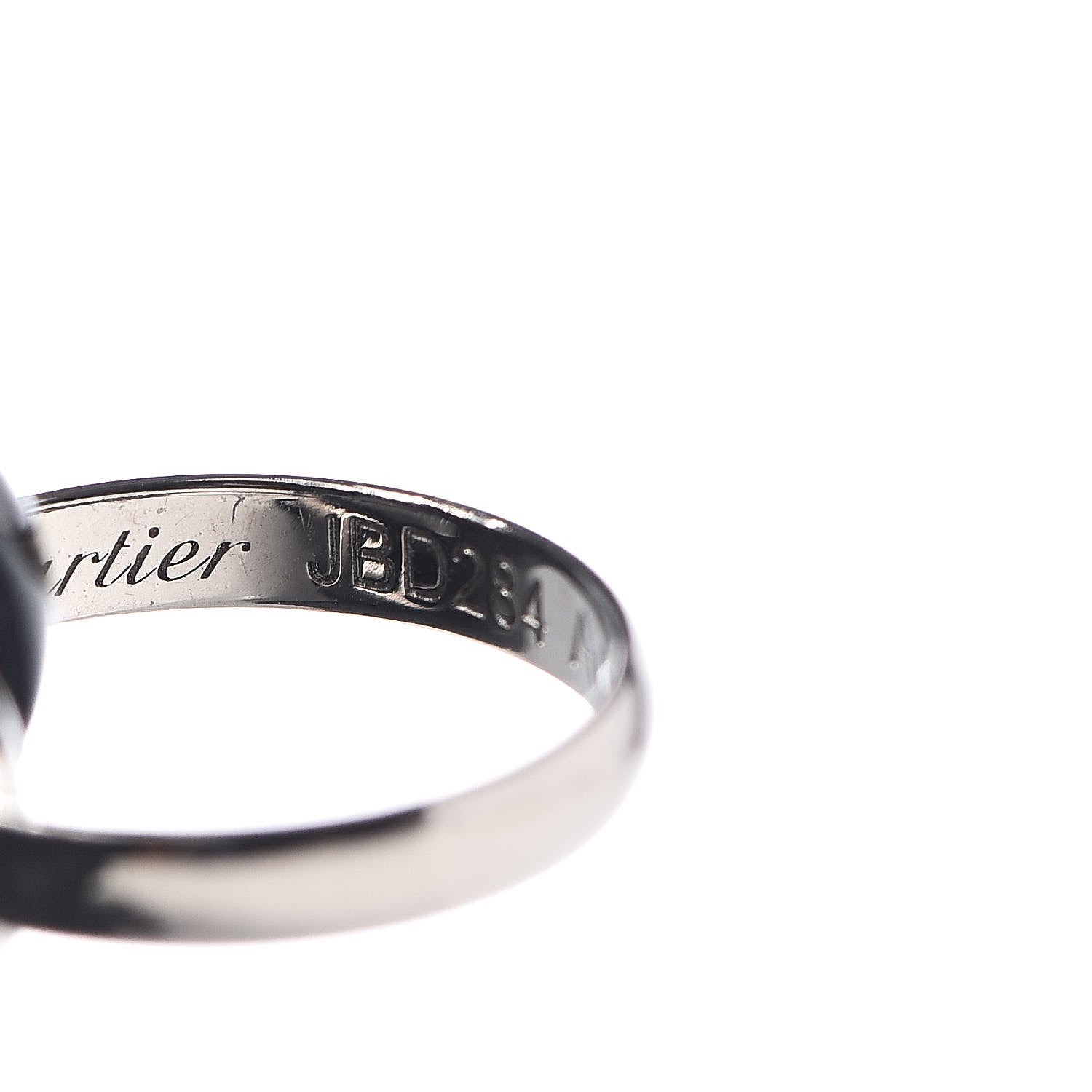 Cartier 18K White Gold Ceramic Trinity Cord Bracelet Black 4 of 8