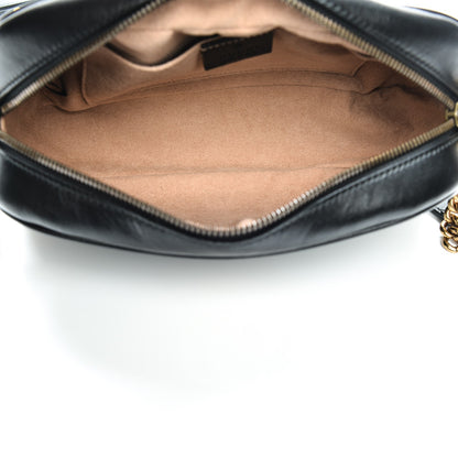 Gucci Calfskin Matelasse Small GG Marmont Chain Shoulder Bag Black 5 of 7