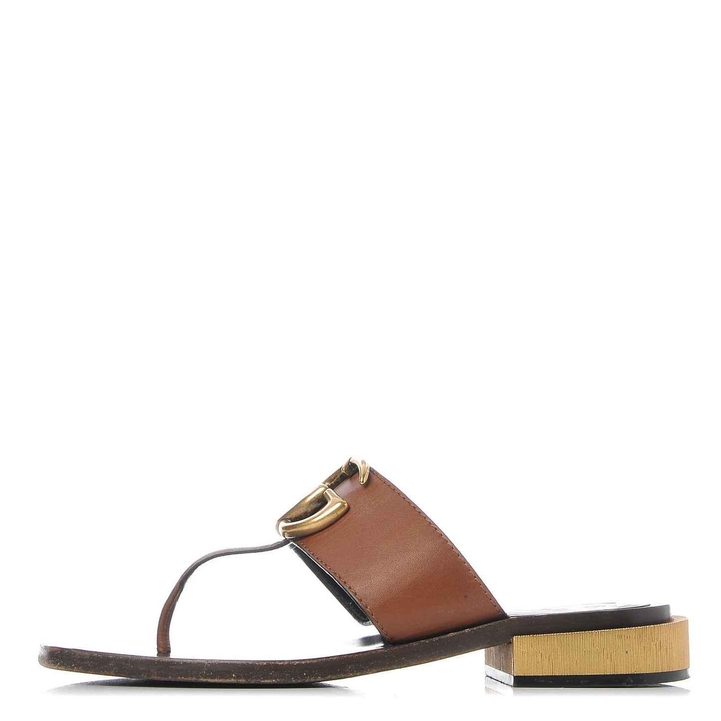 Lifford Calfskin GG Marmont Thong 25mm Sandals 38.5 Cuir