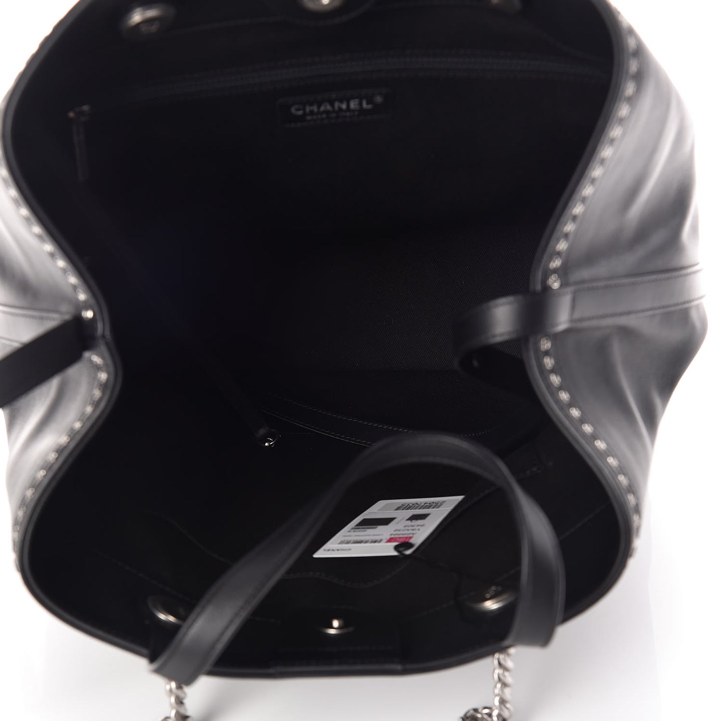 Calfskin Large Coco Eyelets Shopping Tote Black