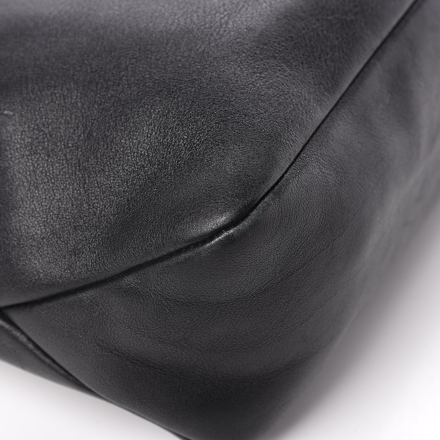 Calfskin Medium Horsebit Chain Hobo Black