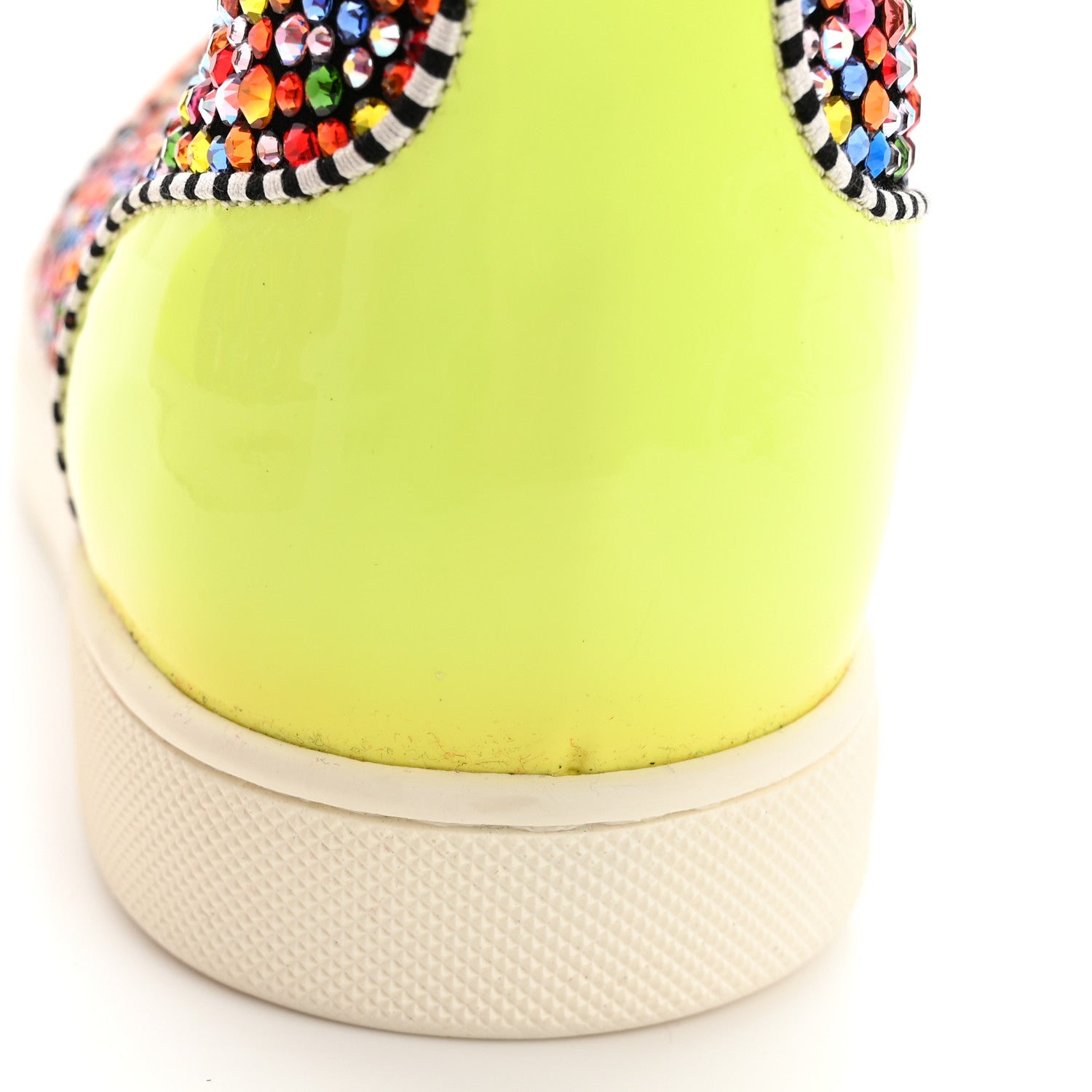 Christian Louboutin Patent Suede Crystal Embellished Orlato Flat Sneakers 35.5 Multicolor 10 of 13