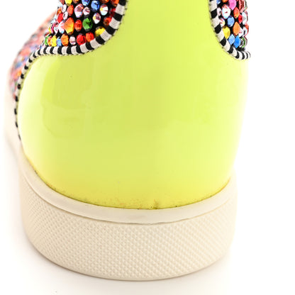 Christian Louboutin Patent Suede Crystal Embellished Orlato Flat Sneakers 35.5 Multicolor 10 of 13