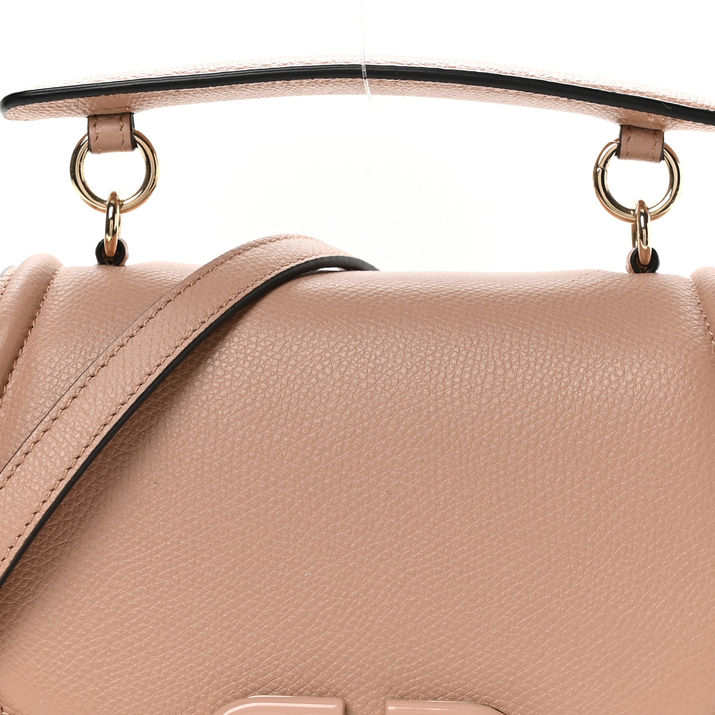 Grainy Calfskin VSling Saddle Bag Rose Cannelle