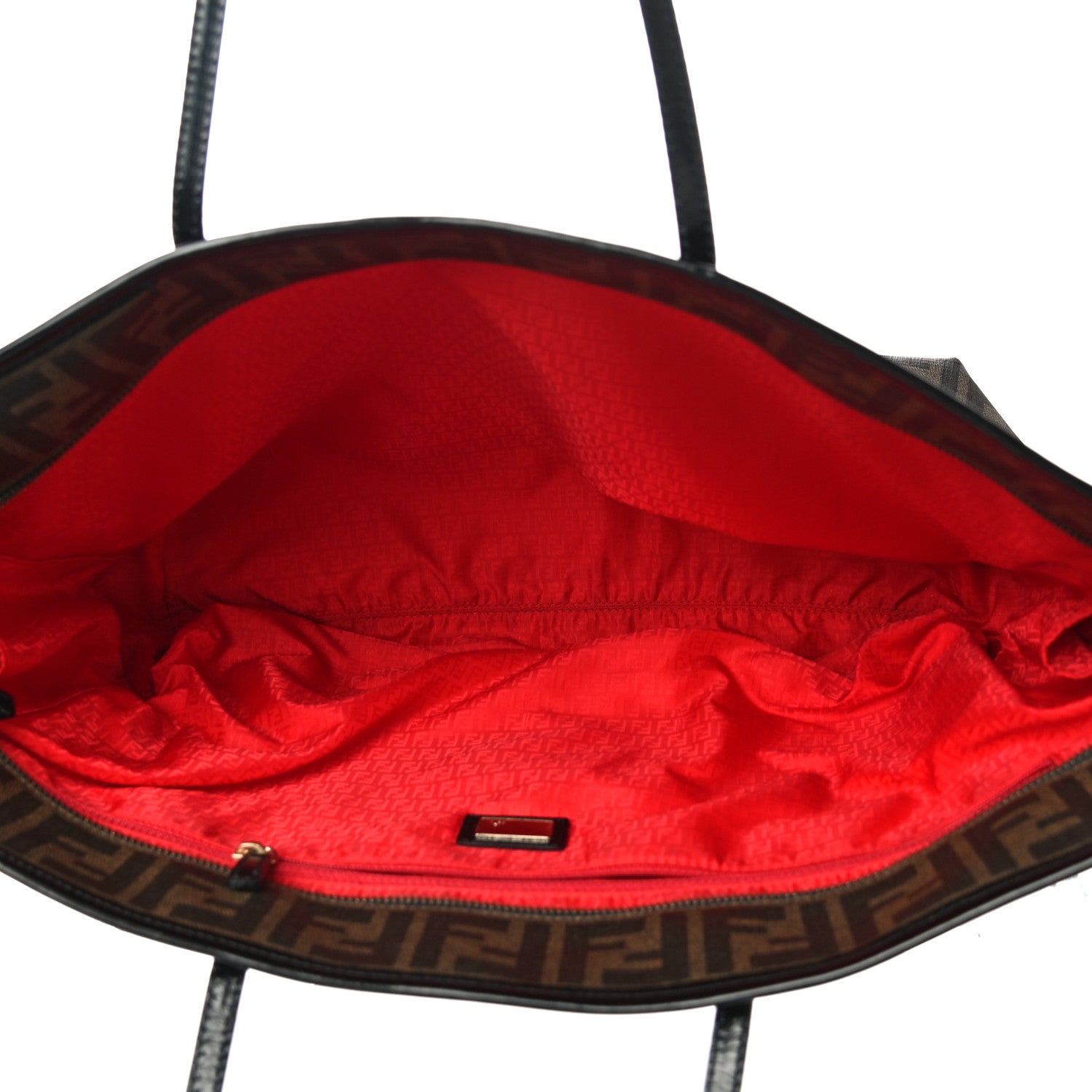 Fendi Zucca Spalmati Patent Baguette Print Medium Roll Tote Tobacco 4 of 8