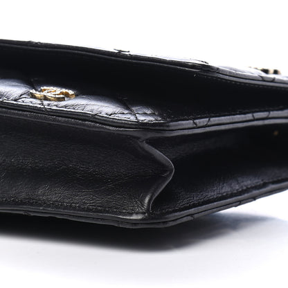 Chanel Aged Calfskin Quilted Lucky Charms Casino 2.55 Reissue Wallet On Chain WOC Black 9 of 9