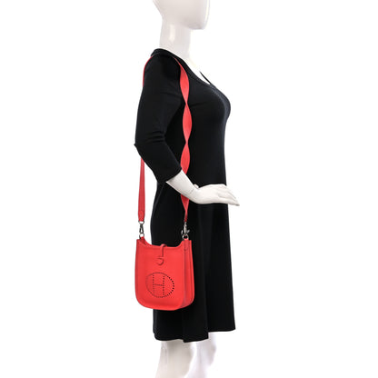Hermes Taurillon Clemence Evelyne TPM Rouge Pivoine 2 of 8