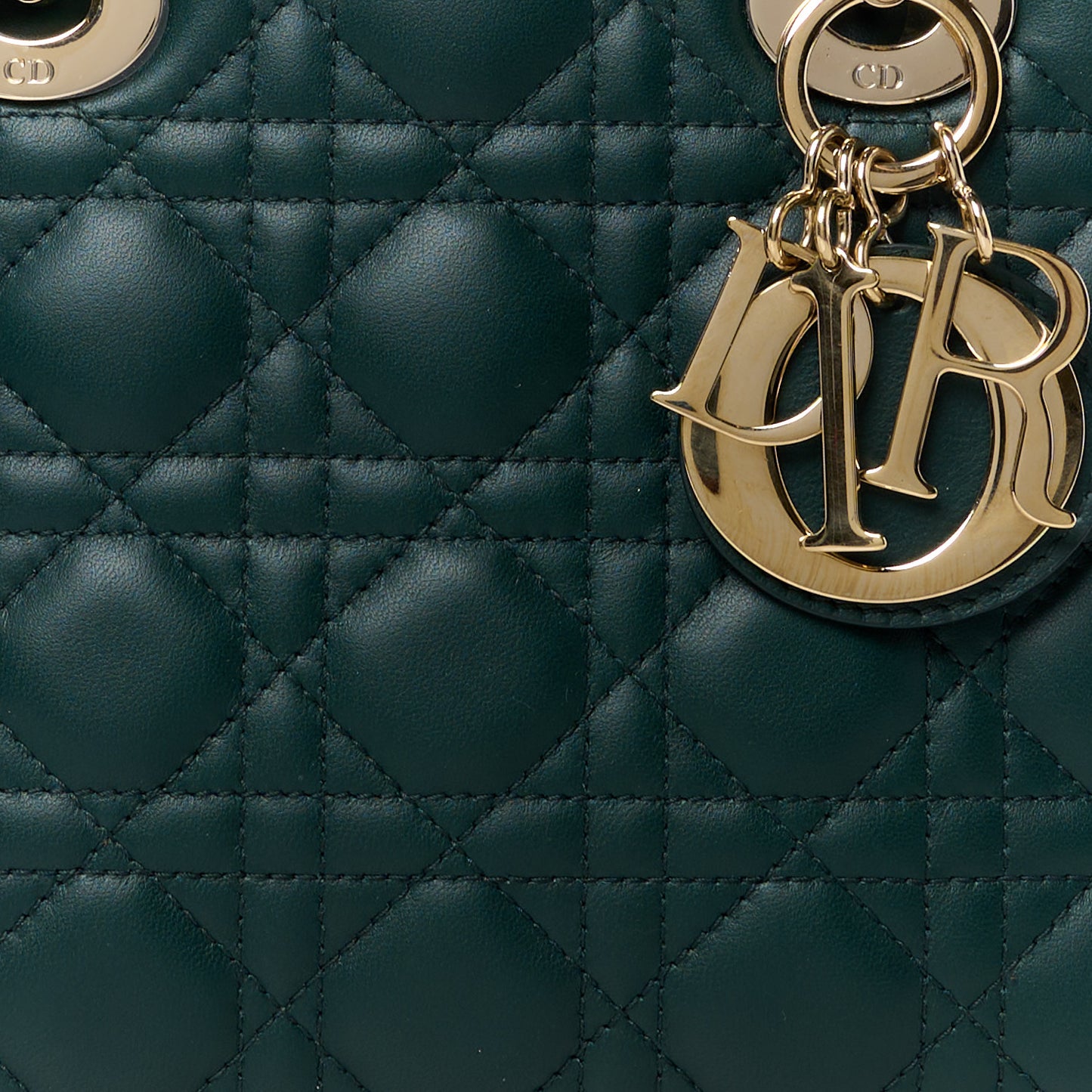 Lambskin Cannage Small My ABCDior Lady Dior Dark Green