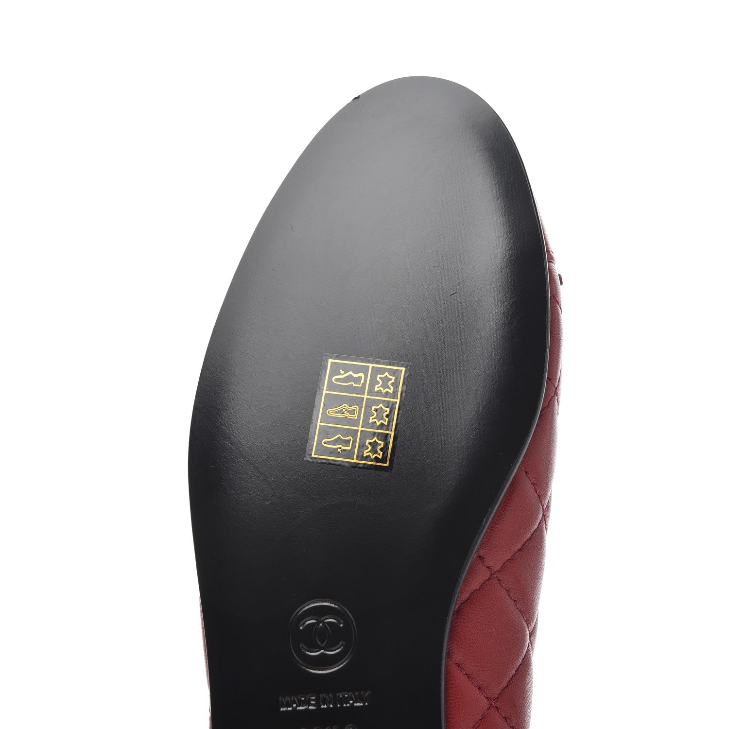 Chanel Lambskin Quilted CC Cap Toe Ballerina Flats 36.5 Red 13 of 16