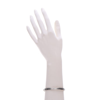 Tiffany 18K White Gold Diamond Atlas Closed Hinged Bangle Bracelet 2 of 7