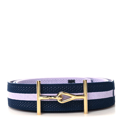 Hermes Nylon Mesh 32mm Jumbo Team Belt M Bleu Indigo Parme 1 of 6