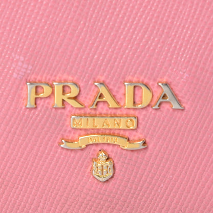 Prada Saffiano Metal Compact Snap Bi-Fold Wallet Petalo 8 of 11