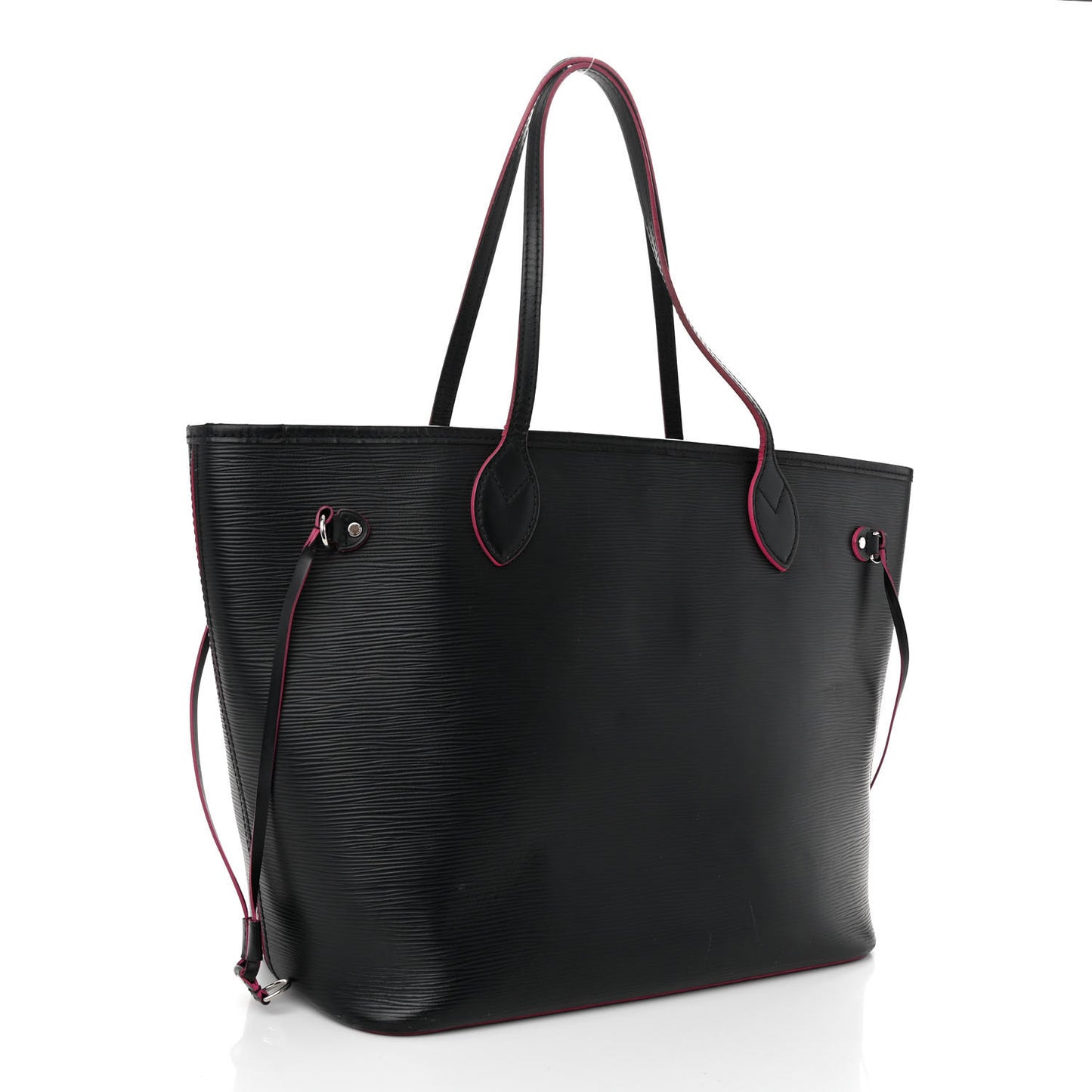 Epi Neverfull MM Black Hot Pink