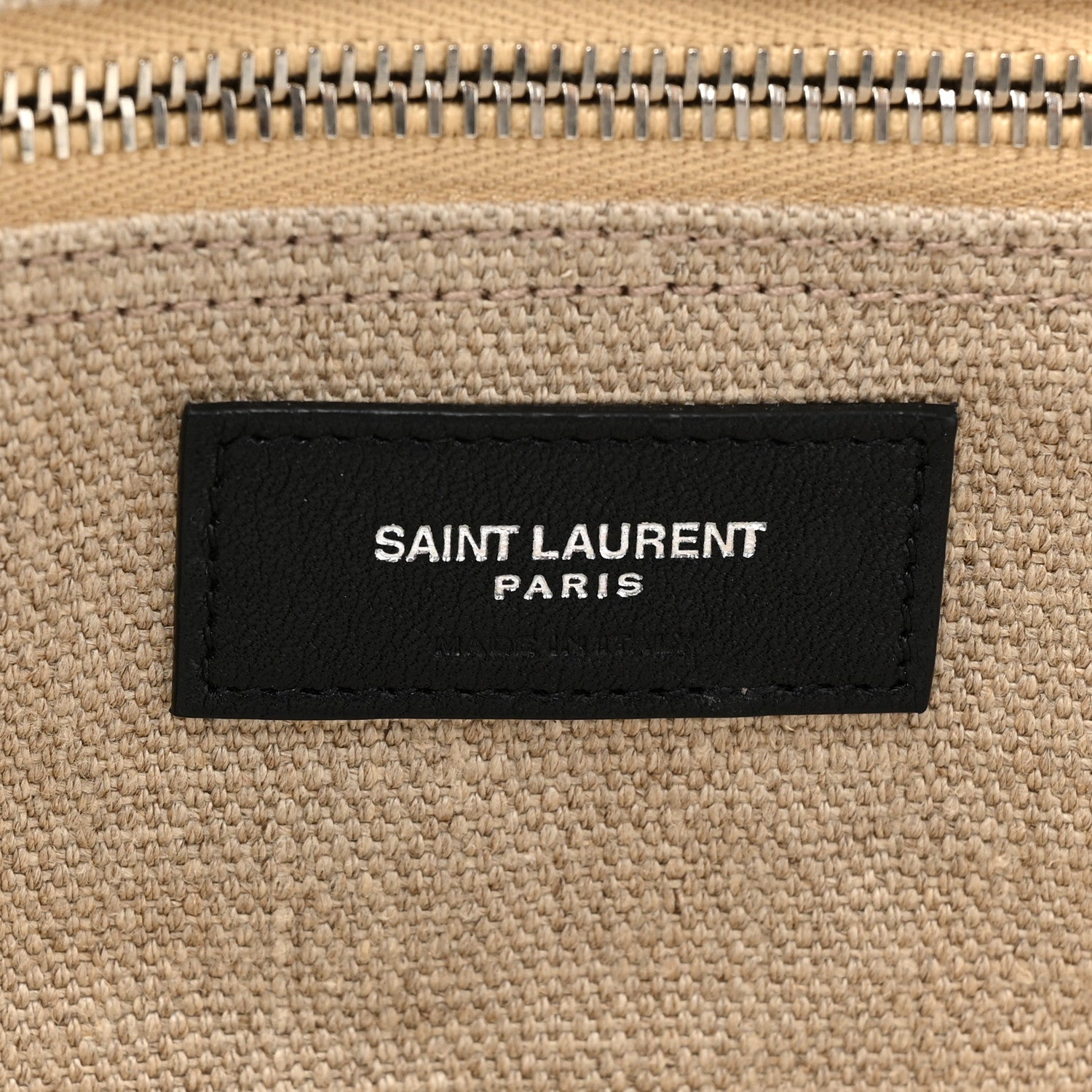 Saint Laurent Linen Calfskin Rive Gauche Tote Optic White 6 of 12