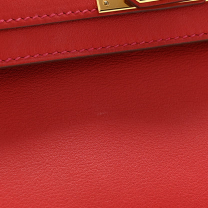 Hermes Swift Kelly Cut Clutch Pochette Vermillion 8 of 10