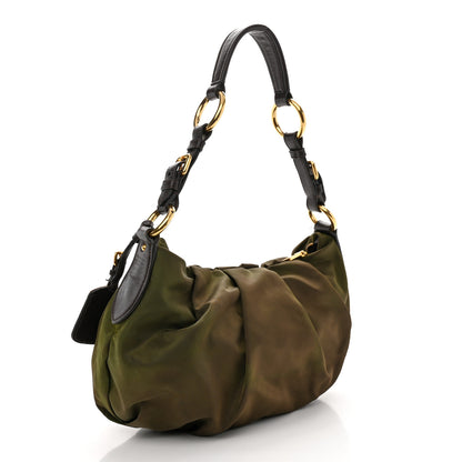 Prada Tessuto Nylon Vitello Daino Hobo Bruciato 3 of 15