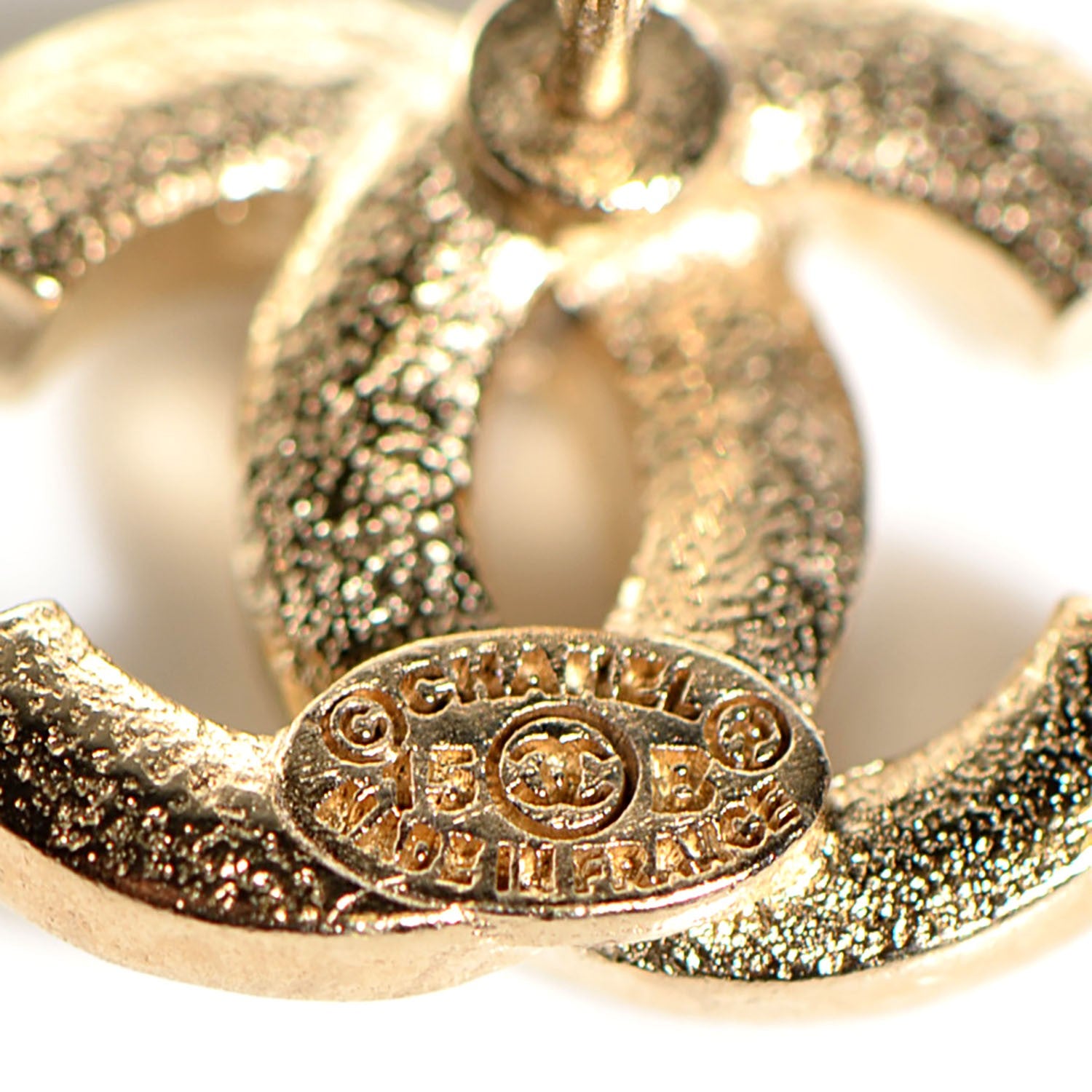 Chanel Crystal CC Earrings Gold 4 of 5