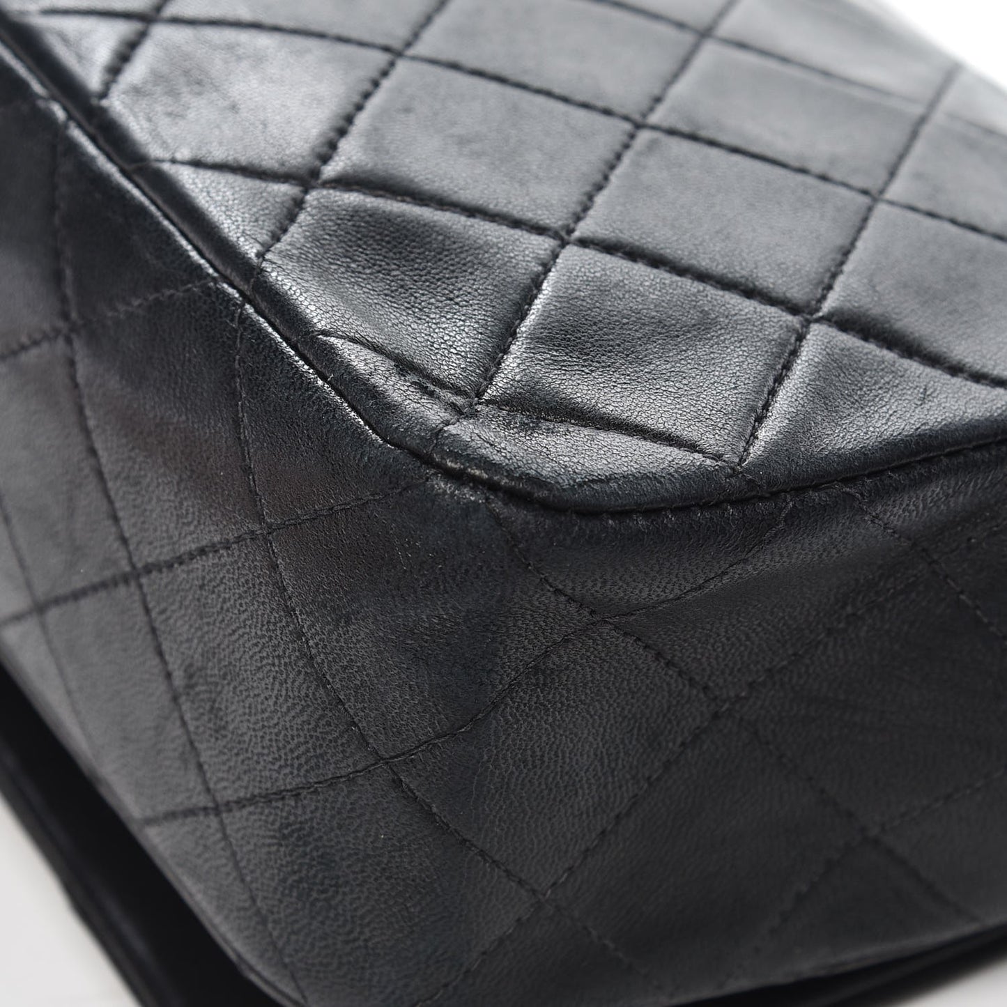 Lambskin Quilted Small Single Flap Black