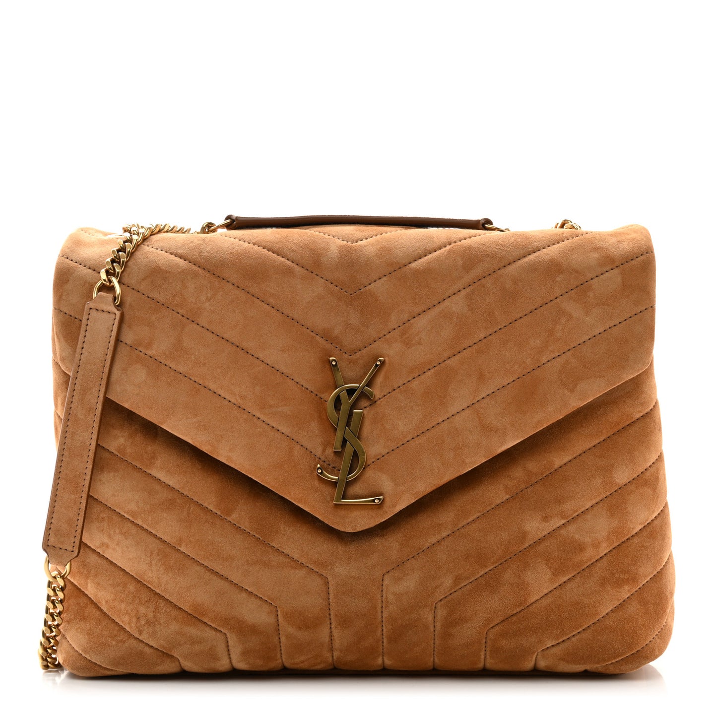 Suede Shearling Patchwork Monogram Medium Jamie Brown Beige
