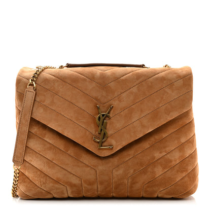 Saint Laurent Suede Shearling Patchwork Monogram Medium Jamie Brown Beige 1 of 11
