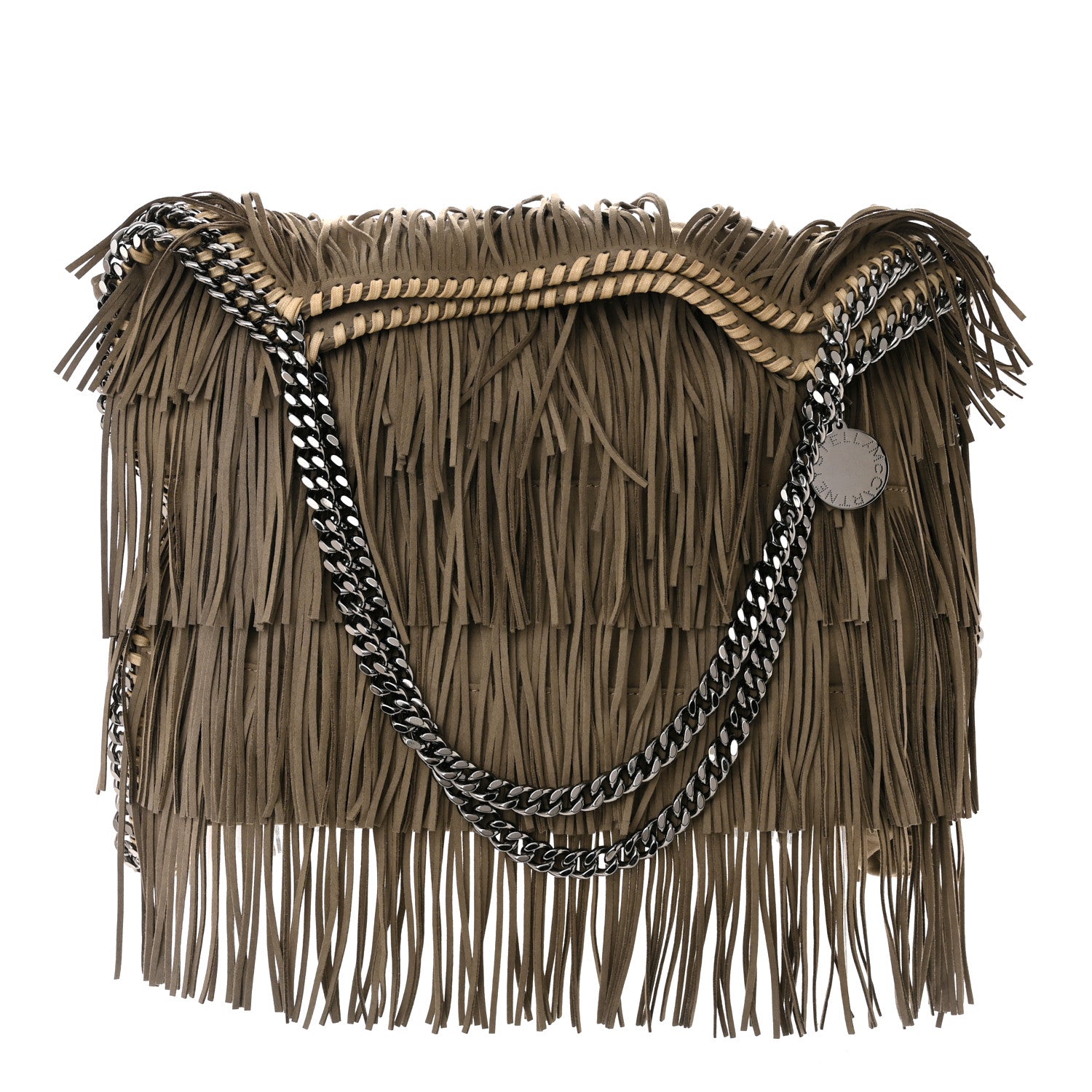 Stella McCartney Eco Suede Fringe Big Falabella Tote Taupe 3 of 14