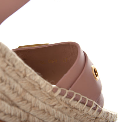 Christian Dior Calfskin D-Dior Espadrille Platform Sandals 37 Rose De Vents 10 of 10