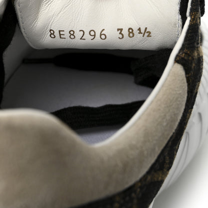 Fendi Fabric Jacquard FF Rainbow Womens Fendi Force Low-Top Sneakers 38.5 Tobacco Black White Multicolor 9 of 9
