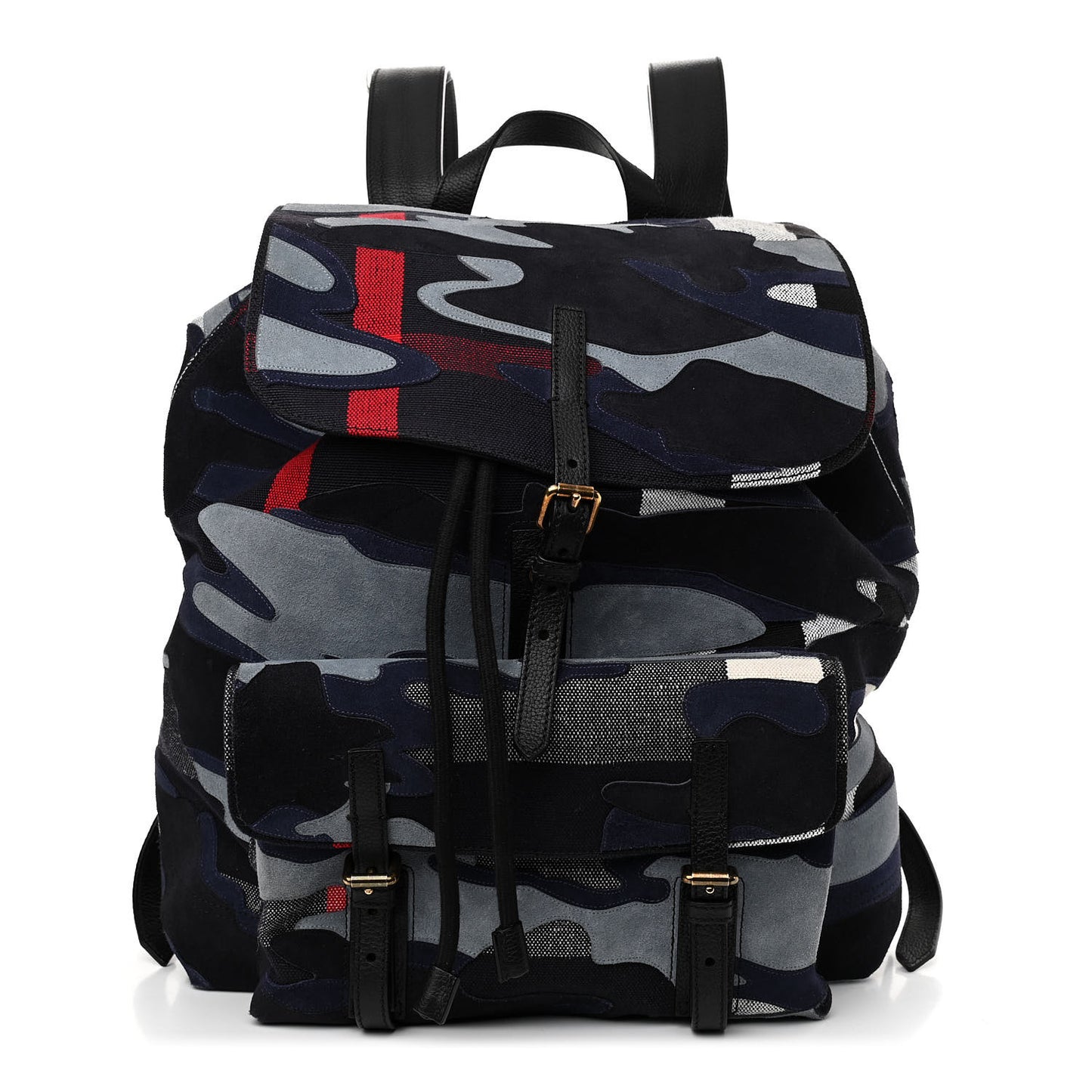 Canvas Suede Camoflauge Print Brookdale Backpack Navy