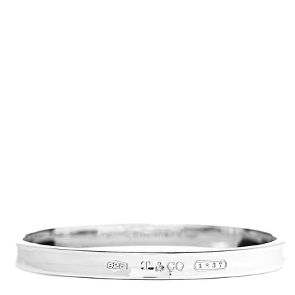 Tiffany Sterling Silver Narrow 1837 Bangle Bracelet 1 of 3