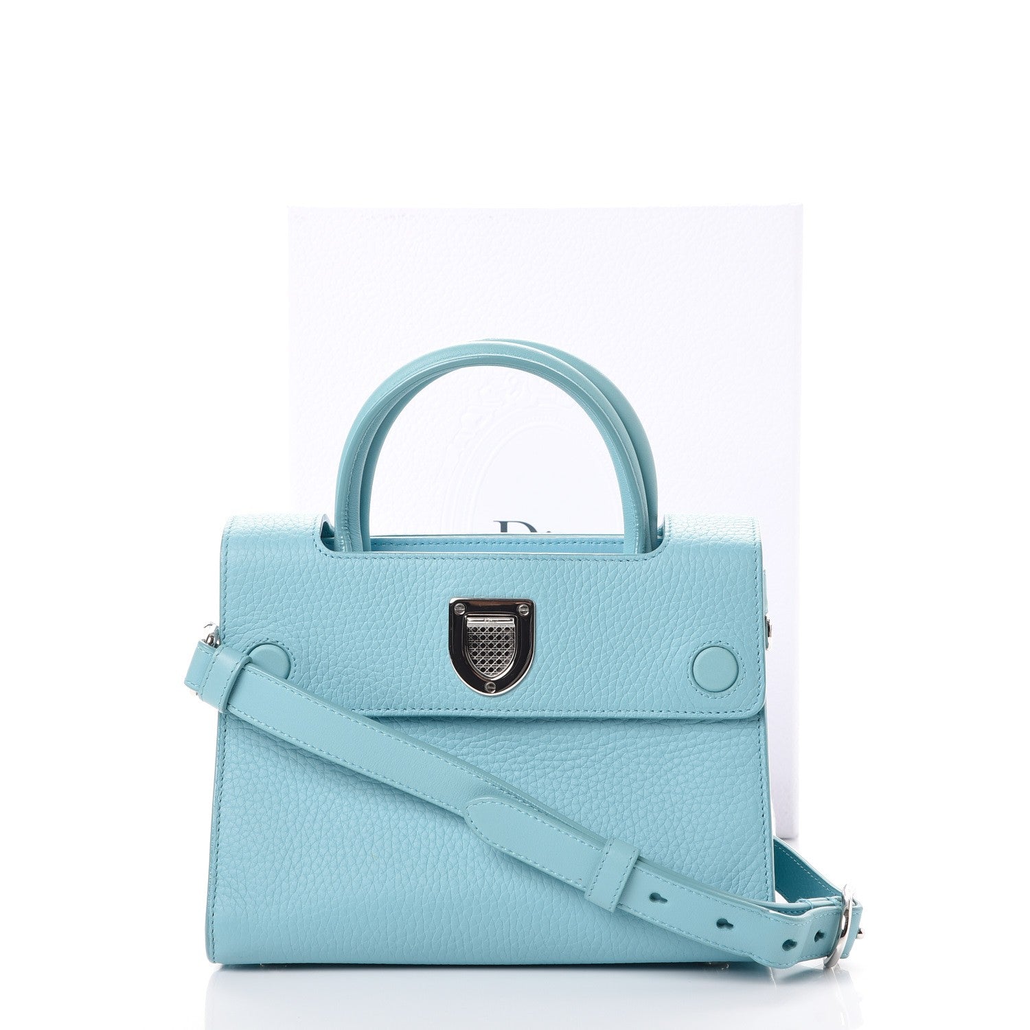 Christian Dior Bullcalf Mini Diorever Flap Sky Blue 9 of 9