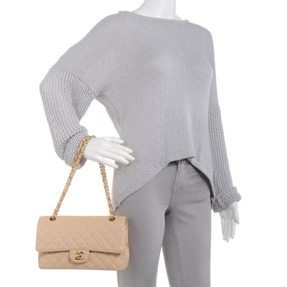 Chanel Caviar Quilted Medium Double Flap Beige Clair 2 of 9