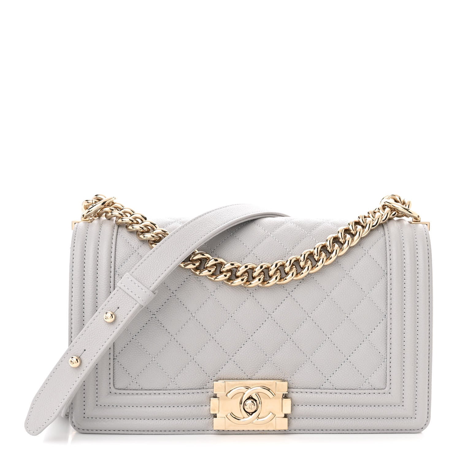 Chanel Caviar Quilted Medium Boy Flap Grey 1 of 10
