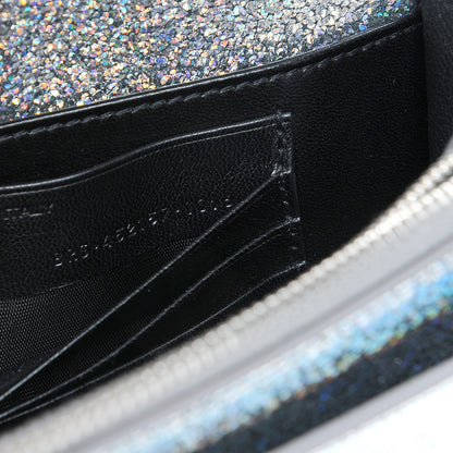 Saint Laurent Metallic Crackled Calfskin Monogram Sunset Chain Wallet Star Light 8 of 9