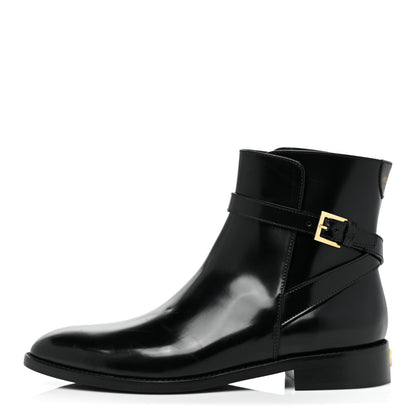 Louis Vuitton Calfskin Monogram Flat Ankle Boots 38 Black 1 of 13