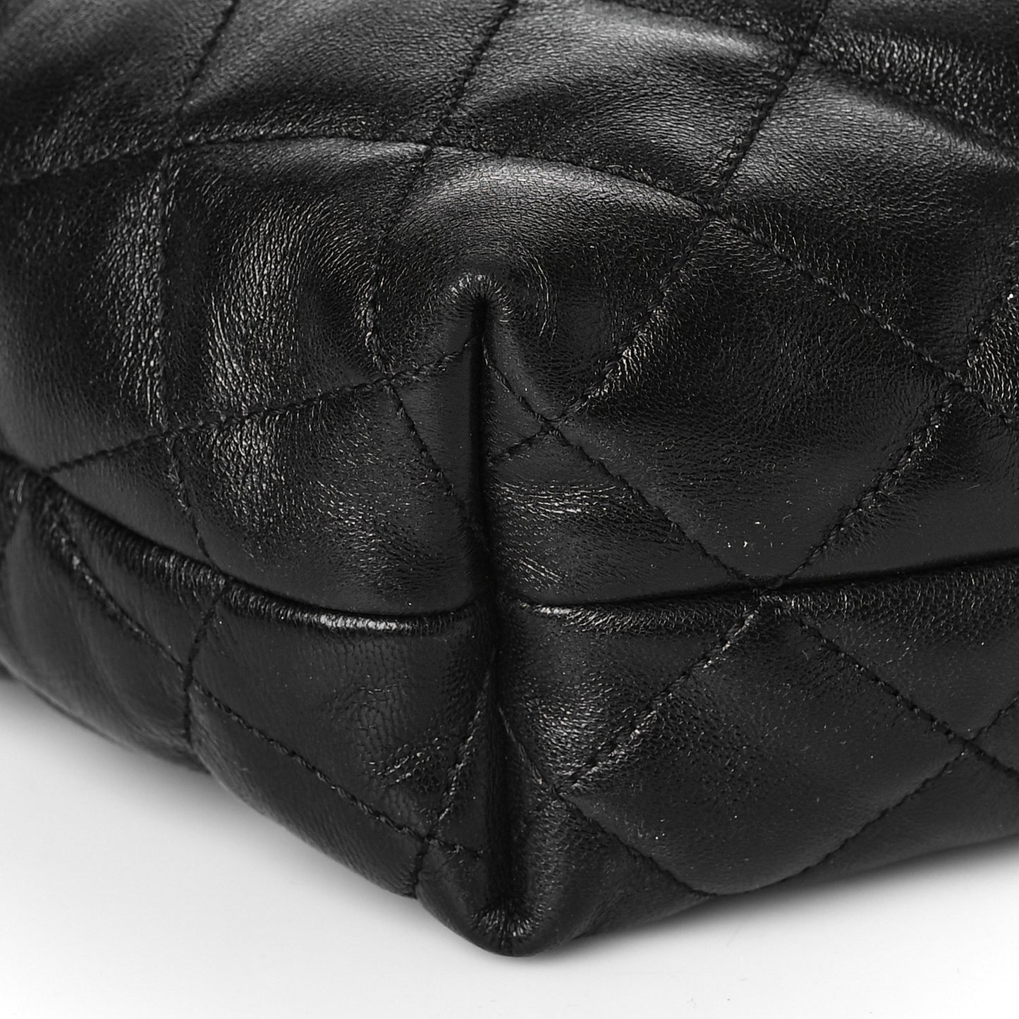 Lambskin Quilted Maxi Icare Shopping Tote Black