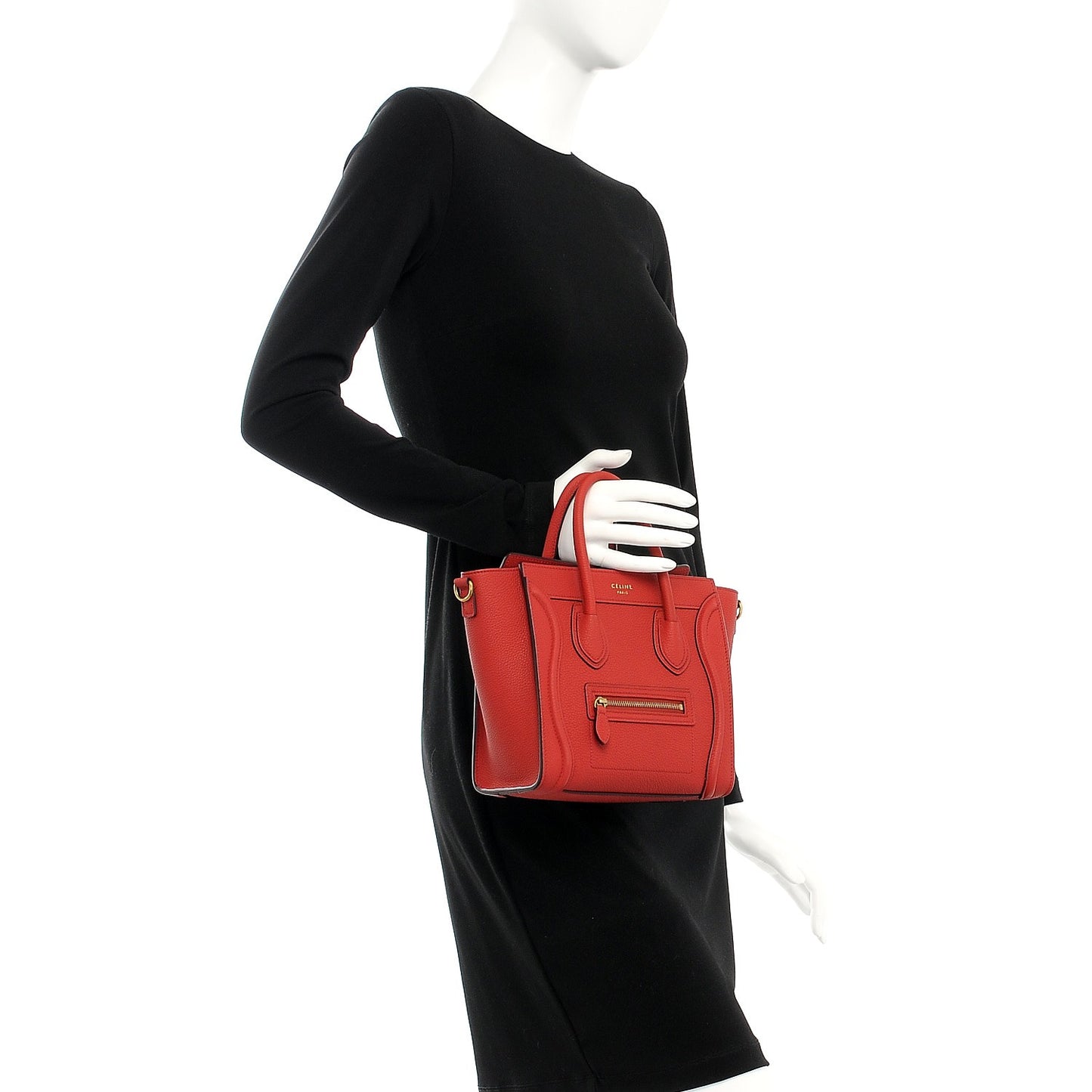 Baby Grained Calfskin Nano Luggage Red