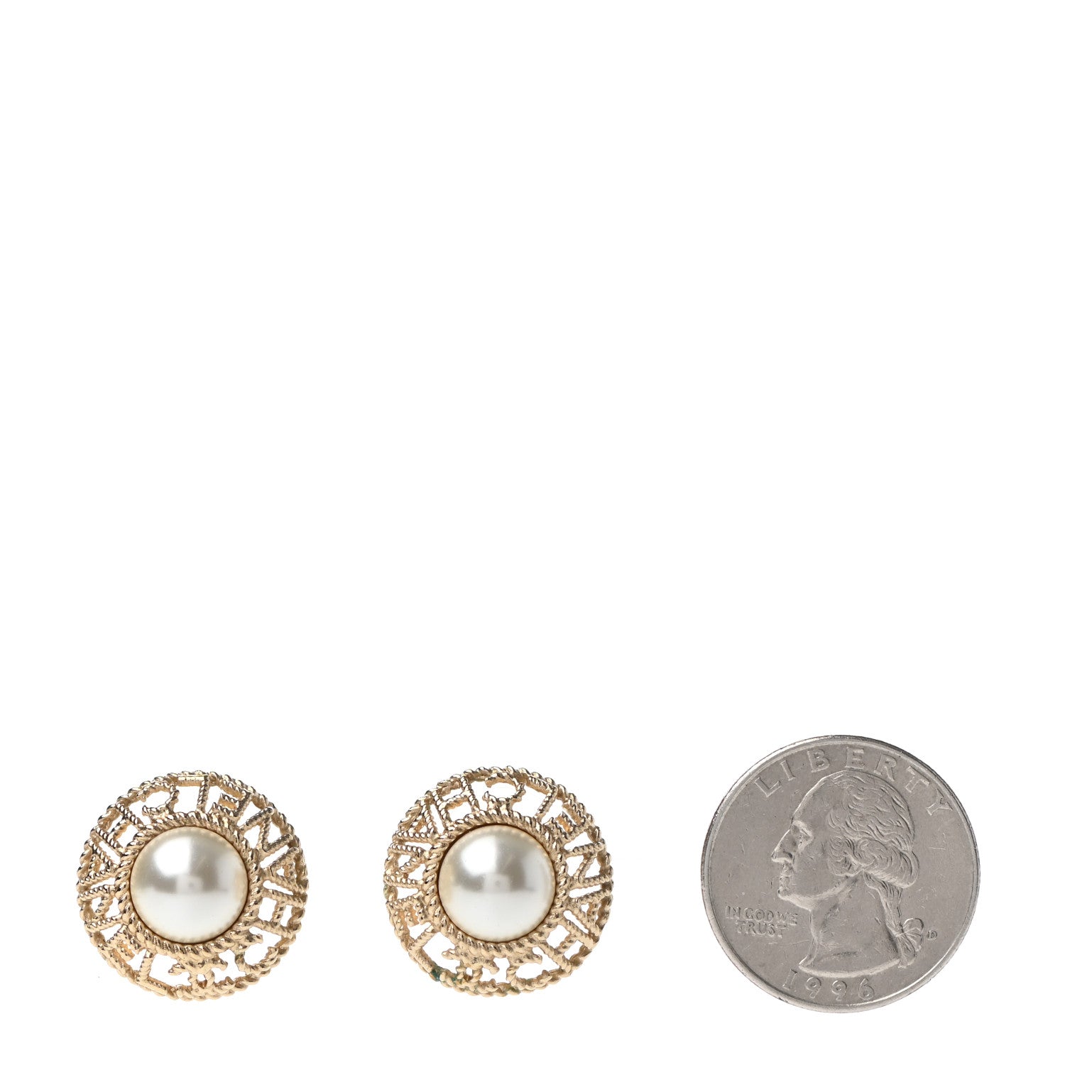 Chanel Pearl CC Round Rope Logo Earrings Gold 2 of 4