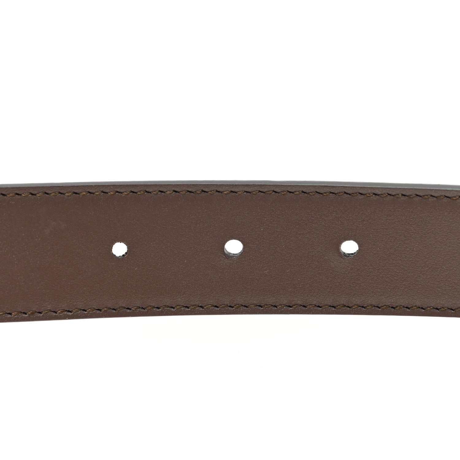Gucci GG Supreme Monogram Plutone Calfskin Double G Reversible 30mm Belt 95 38 Beige Ebony New Acero 5 of 5