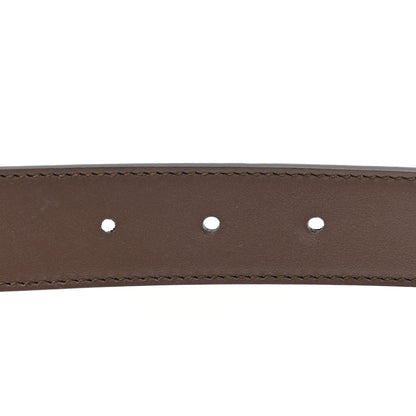 Gucci GG Supreme Monogram Plutone Calfskin Double G Reversible 30mm Belt 95 38 Beige Ebony New Acero 5 of 5