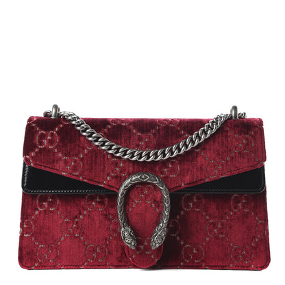 Gucci Velvet Skipper GG Monogram Small Dionysus Shoulder Bag Red Cipria Black 1 of 11