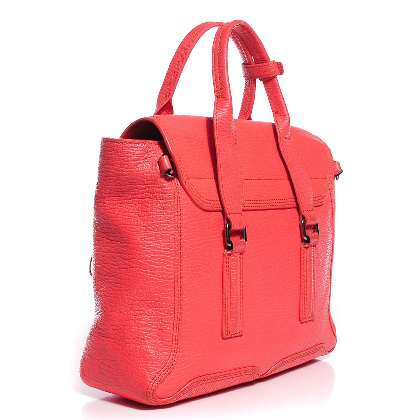 3.1 Textured Calfskin Medium Pashli Satchel Coral